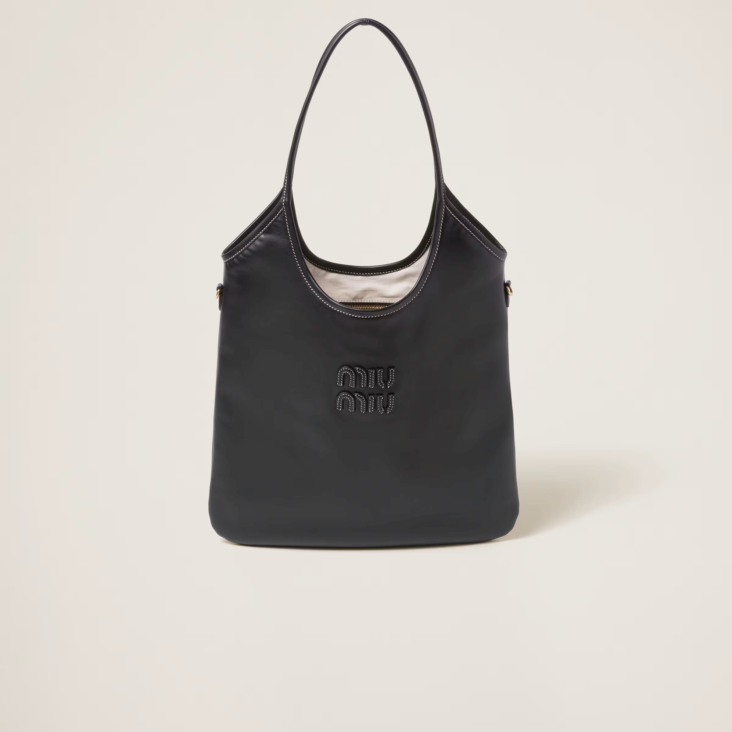 IVY Leather Bag in Black, SGD 3150 (approximately P138,940.33), MIU MIU, miumiu.com